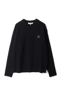 FOX HEAD WOOL RIBBED JUMPER - BLACK (PM00811KT1149)