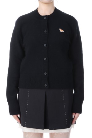 BABY FOX LAMBSWOOL FITTED CARDIGAN - BLACK (PW00506KT1006)