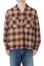 C.Flannel Ombre Open Collar SH - BPT (2509-5004) | セレクト