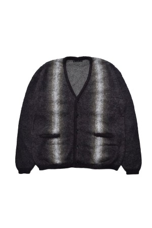 Fuzzy Stripe Mohair Knit Cardigan - BLT (2509-6001)