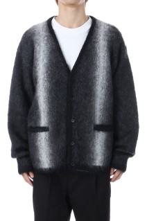 Fuzzy Stripe Mohair Knit Cardigan - BLT (2509-6001)