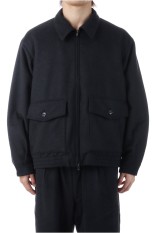 Super 160's WOOL HERRINGBONE MOSSER SPORTS JACKET - BLACK (GL15730)