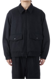 Super 160's WOOL HERRINGBONE MOSSER SPORTS JACKET - BLACK (GL15730)