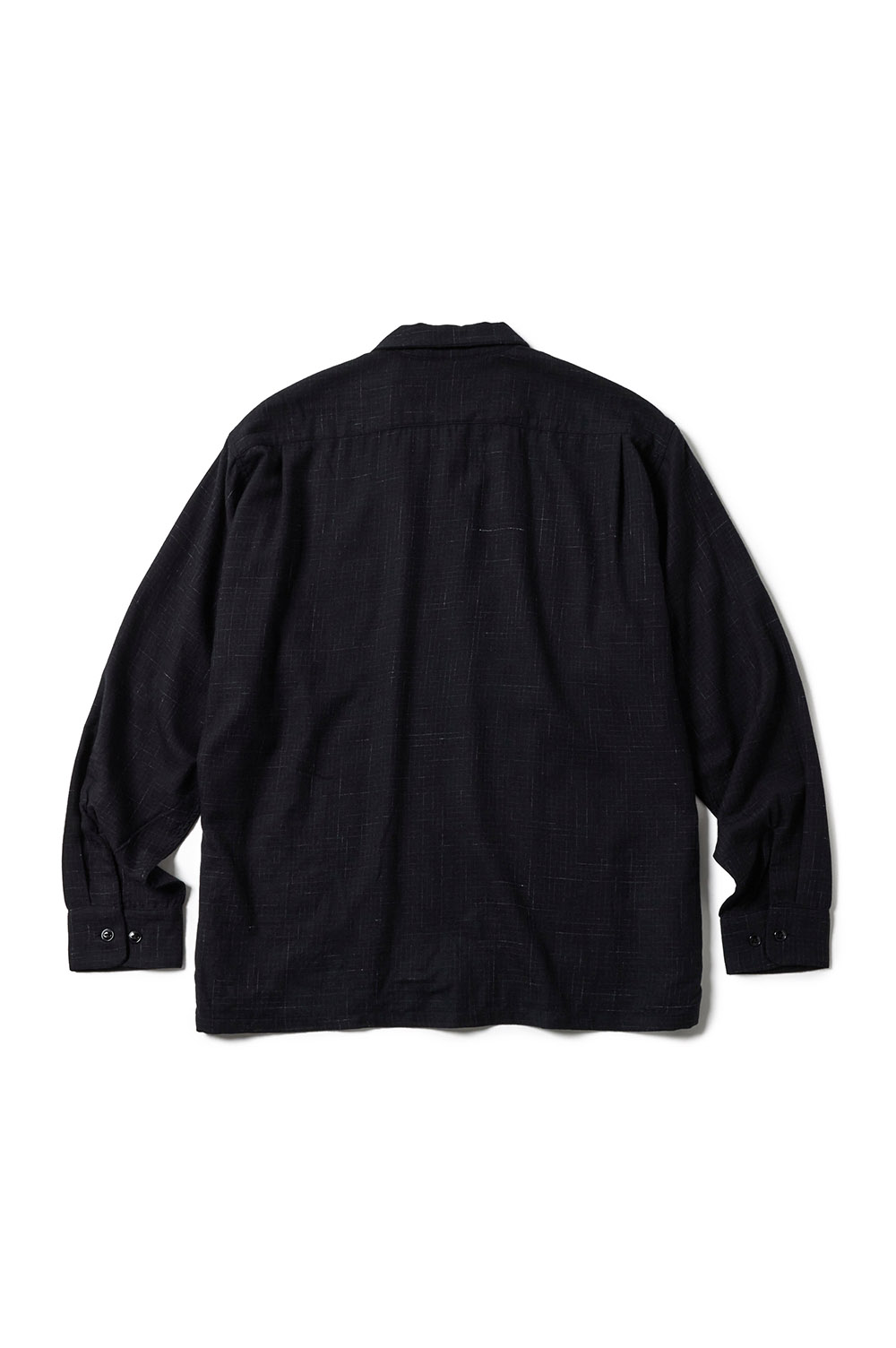 Super120's WOOL CHECK OPEN SHIRT - BLACK (GL29548) | セレクト