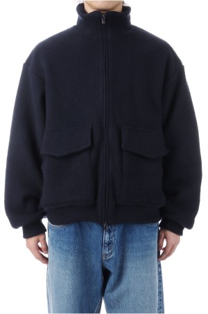 Super 140&#039;s WOOL FLEECE TRACK JACKET - NAVY (GL15734)