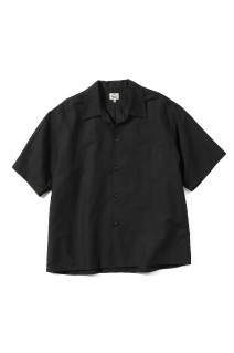 COTTON / RAMIE BROAD OPEN SHIRT - BLACK (GL39539)