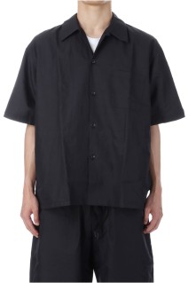 COTTON / RAMIE BROAD OPEN SHIRT - BLACK (GL39539)