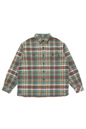 PLAID FLANNEL SHIRT - GREEN (CLG-SH 025-010)