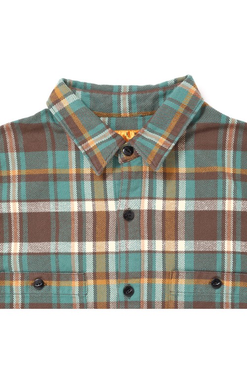 PLAID FLANNEL SHIRT - GREEN (CLG-SH 025-010) | セレクトショップ