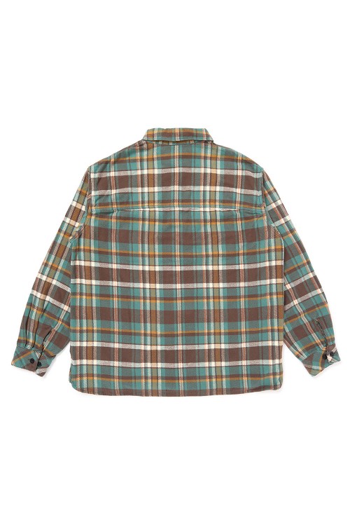 XLサイズ CHALLENGER PLAID ZIP UP SHIRT ミント PLAID FLANNEL SHIRT