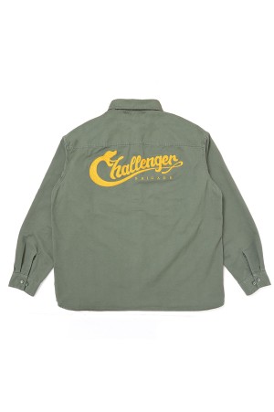 SNAKING LOGO WORK SHIRT - OLIVE (CLG-SH 025-012)