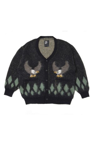 NATIVE EAGLE CARDIGAN - BLACK (CLG-KN 025-008)