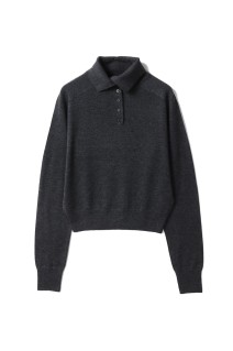 Front Botton Knit - CHARCOAL GRAY (12520535)