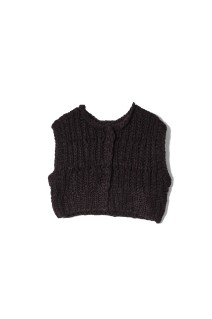 Mix Handknit Vest - DARK BROWN (12520525)