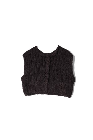 Mix Handknit Vest - DARK BROWN (12520525)