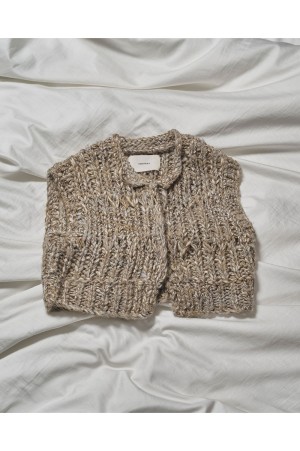 Mix Handknit Vest - GRAY BEIGE (12520525)