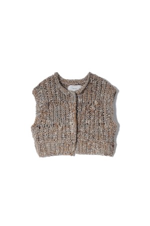 Mix Handknit Vest - GRAY BEIGE (12520525)