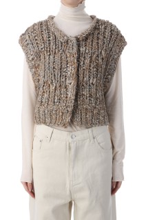 Mix Handknit Vest - GRAY BEIGE (12520525)