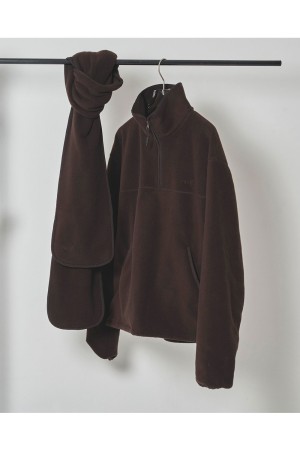Halfzip Fleece Pullover - DARK BROWN (12520617)