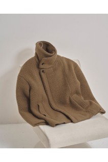 Standcollar Boucle Jacket - GRAY BEIGE (12520002)