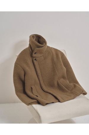 Standcollar Boucle Jacket - GRAY BEIGE (12520002)