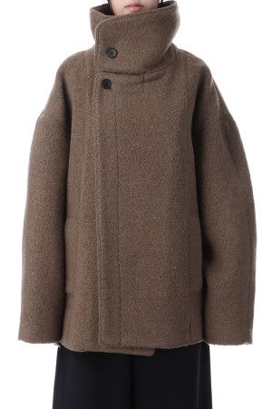 Standcollar Boucle Jacket - GRAY BEIGE (12520002)