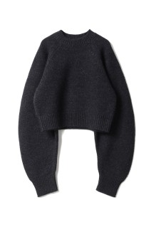 Wool 100% Raglan Knit - CHARCOAL GRAY (12520520)