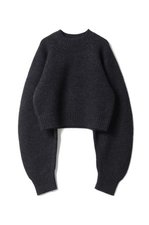 Wool 100% Raglan Knit - CHARCOAL GRAY (12520520)