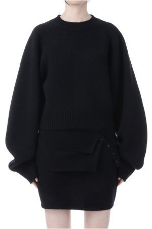 Wool 100% Raglan Knit - BLACK (12520520)