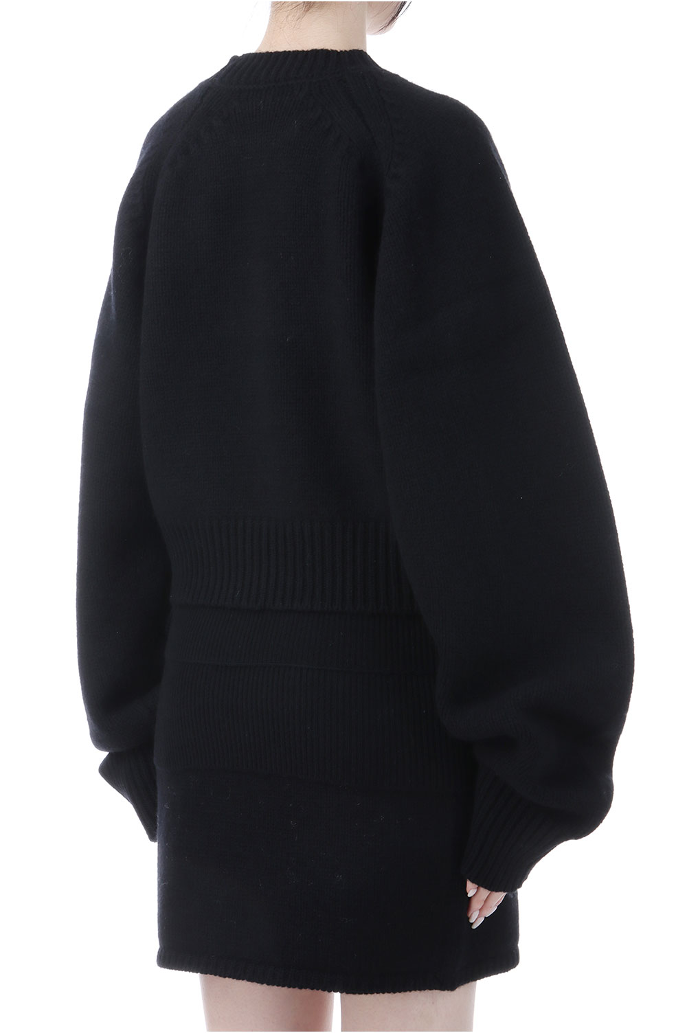 Wool 100% Raglan Knit - BLACK (12520520) | セレクトショップ