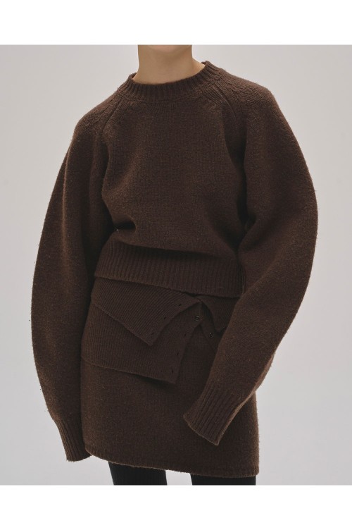 Wool 100% Raglan Knit - BROWN (12520520) | セレクトショップ