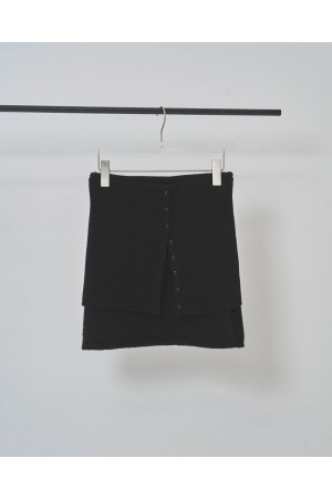 Layered Knit Skirt - BLACK (12520808)