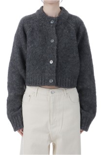 Brashed Knit Cardigan - CHARCOAL GRAY (12520530)