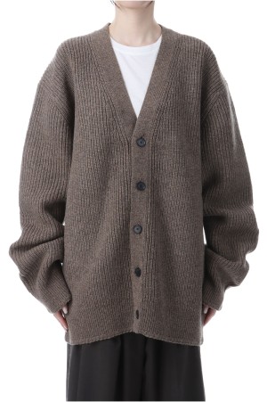 Wool Ribknit Cardigan - GRAY BEIGE (12520519)