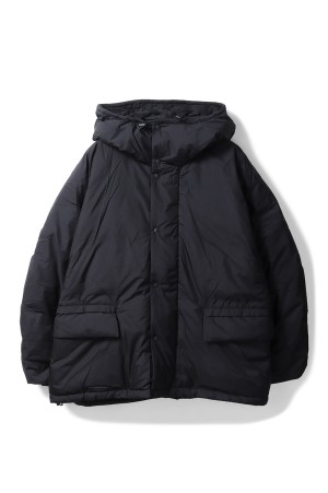Super Light Nylon Hooded Outdoor Down Jacket - BLACK (RN29373002)