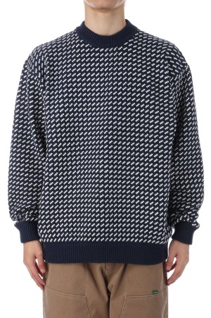 Wayne Sweater Bird's-Eye - NAVY / NATURAL (5575-2030)