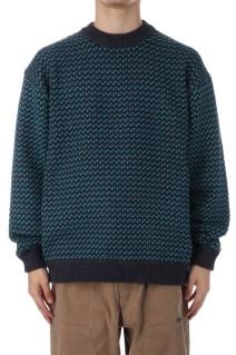 Wayne Sweater Bird's-Eye - CHARCOAL / PLUM / TEAL (5575-2030)