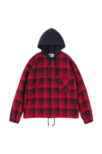 Flannel Hoodie - Blue / Black (SD25F-SH05)
