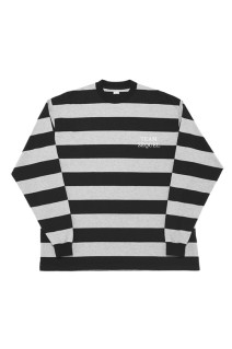 BORDER LONG SLEEVE T-SHIRT / WHITE x BLACK (SQ-25AW-CS-06)