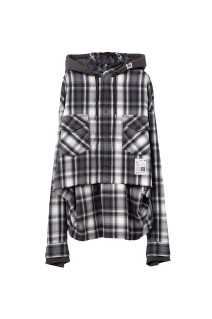 HOODIES CHECK SHIRTS - BLACK (K15SH421)