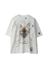 EMBELLISHED DISTRESSED  TEE - WHITE (K15TS762)