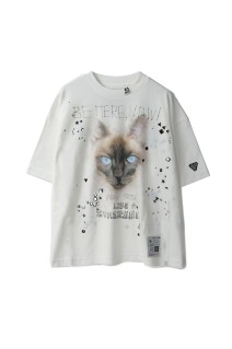 EMBELLISHED DISTRESSED  TEE - WHITE (K15TS762)