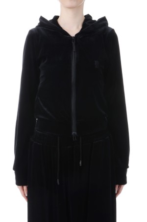 Micro Bra Velour Hoodie - BLACK (S4.5-0404W)