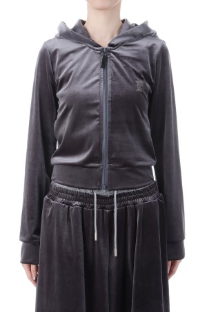 Micro Bra Velour Hoodie - BLACK (S4.5-0404W)