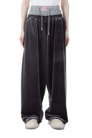 Layered Velvet Trouser - BLACK (S4.5-0405W)