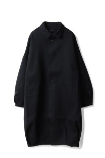 BALOONED COCOON COAT - BLACK (OA-AW25-CT-103-01)