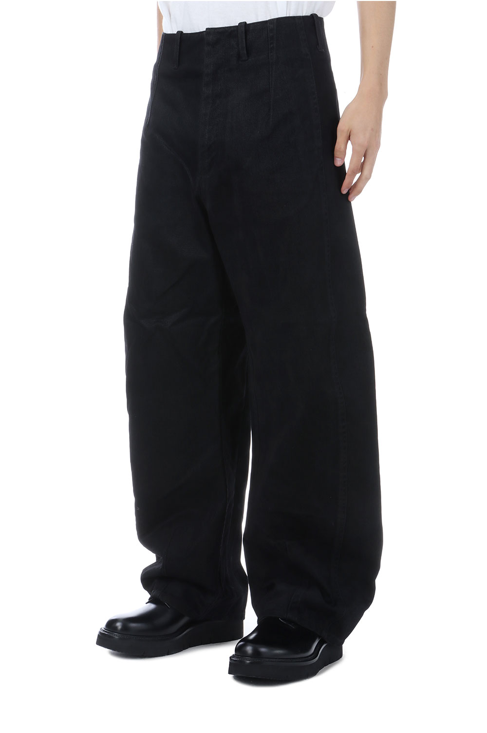 WASHED PINA TROUSERS - BLACK (OA-AW25-TRS-103-01) | セレクト