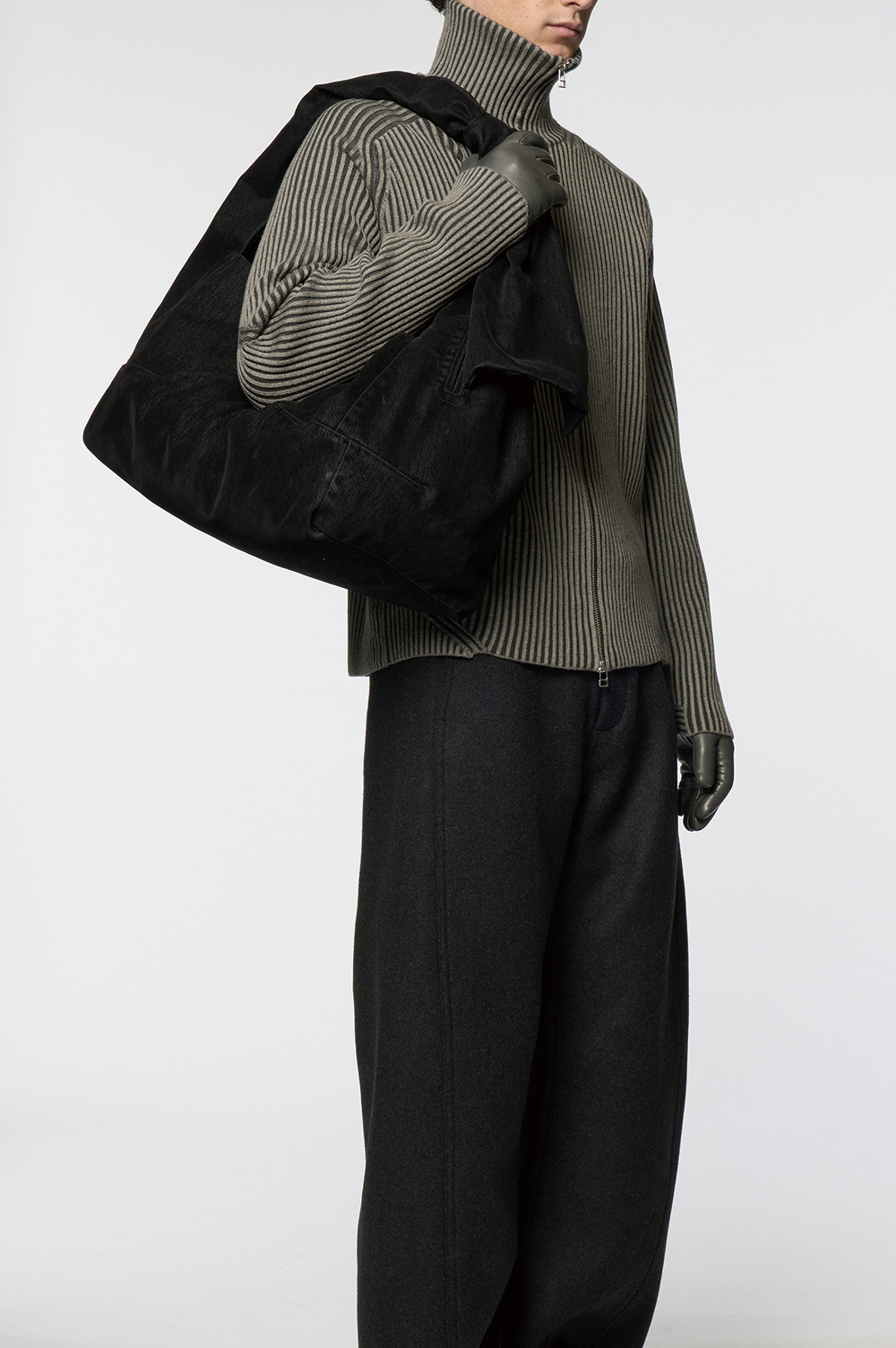 WASHED KNOTTED LIDIA BAG - BLACK (OA-AW25-BAG-104-01) | セレクト