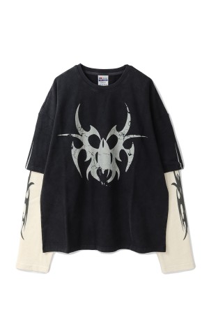 Roach Layered Longsleeve - Vintage Black/Cream (LS02)