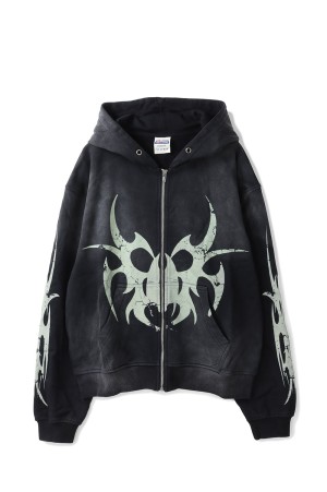 Roach Zip Hooded Sweatshirt - Black (RHD03)